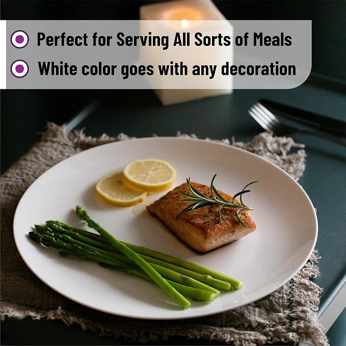 BTaT- White Porcelain Dinner Plates, 10.5 Inch, Porcelain Plates Sets - Image 7