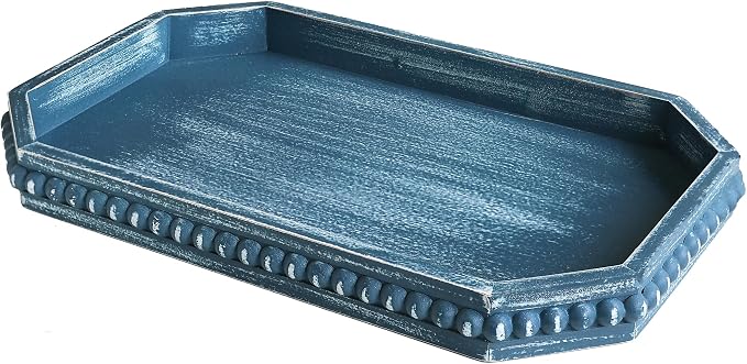 Hrastany Blue Wood Deocrative Tray, Coffee Table Tray by Hrastany