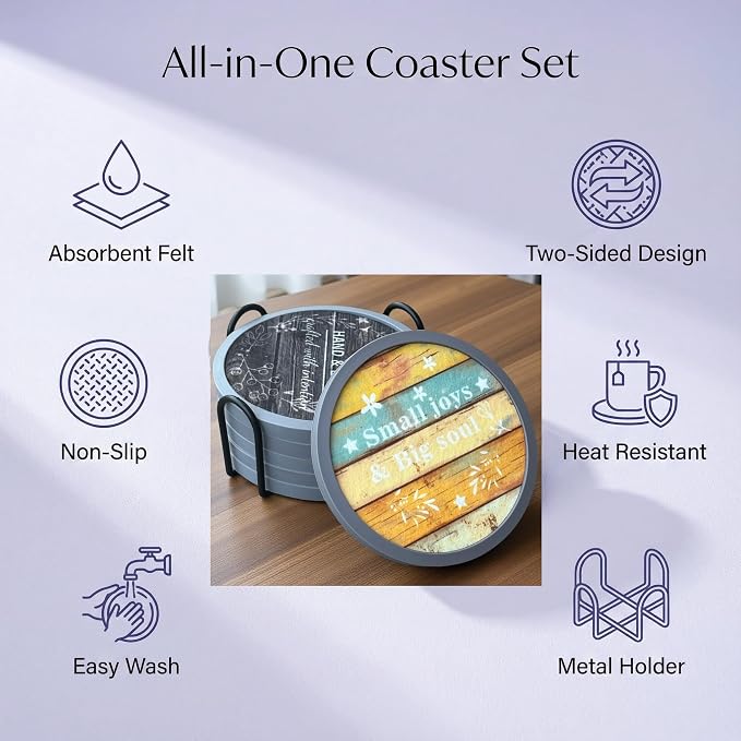 Absorbent Coasters for Drinks - Image 2