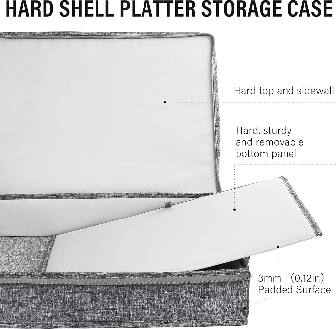 LotFancy Platter Storage Case, Hard Shell, China Storage Container - Image 4