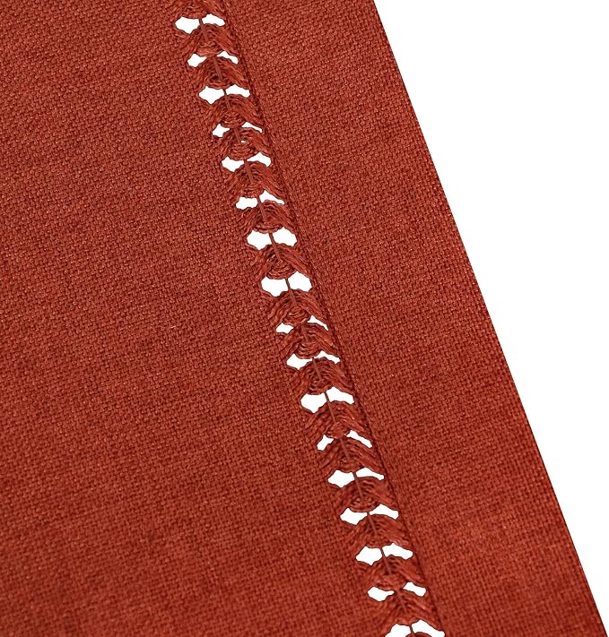 Grelucgo Small Short Handcrafted Solid Cinnamon Color Dining Table Runner - Image 2
