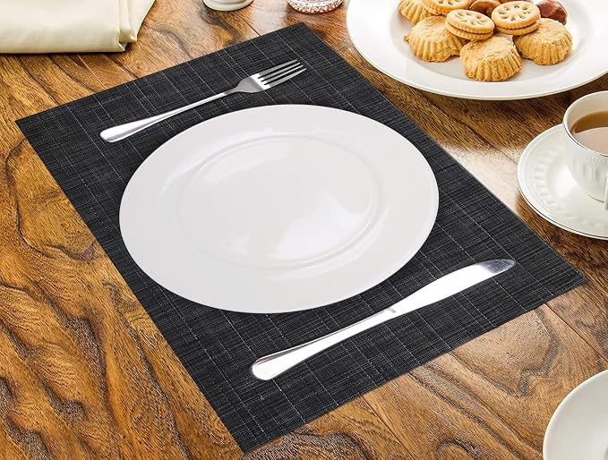 SHACOS Placemats Set of 8 Woven Vinyl Place Mats - Image 8