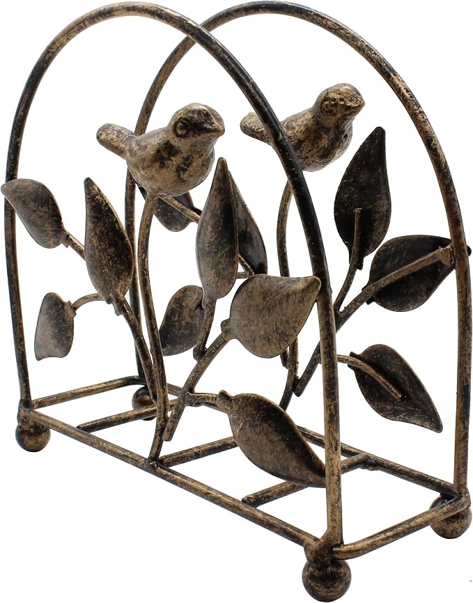 Set of 2 Cast Iron Bird & Tree Classic Napkin Holder/Tabletop Freestanding - Image 2
