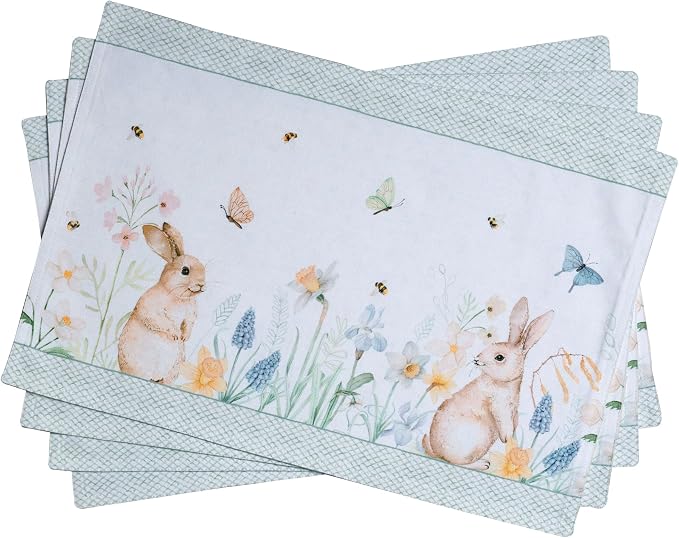 Maison d' Hermine Placemats Set of 4 Reusable 100% Cotton | Cloth Place Mats by MaisondHermine