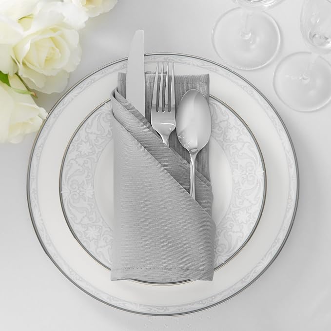 Lann's Linens Set of 144 Cloth Dinner Napkins, 20-inch Polyester Napkins - Image 4