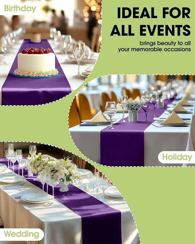 Pureegg Purple Plastic Table Runners - Image 6