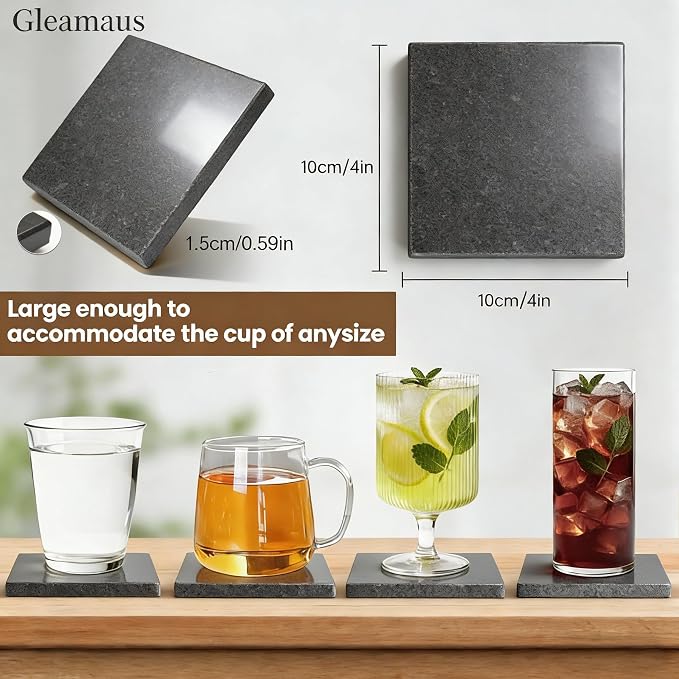 Natural Marble Coasters, Square Costers, Luxury Aesthetic Modern Decor - Image 4