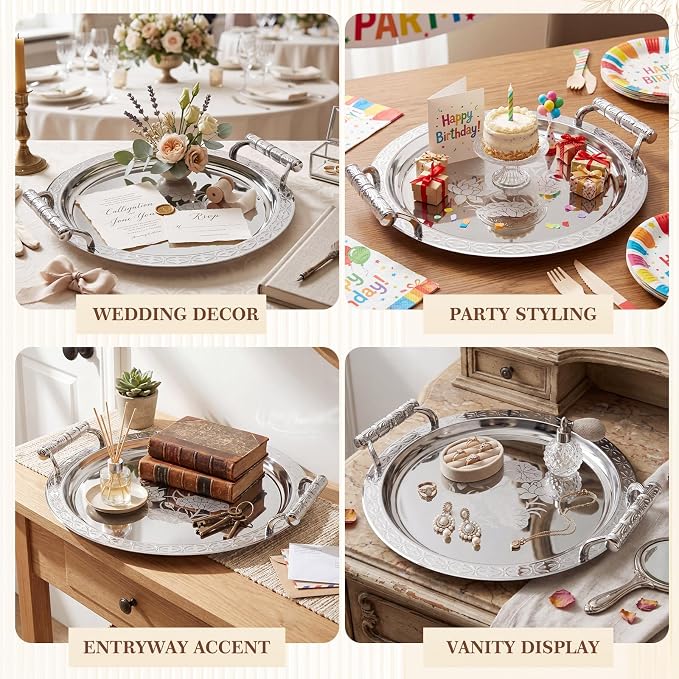 4 Pack Stainless Steel Serving Tray - Image 4
