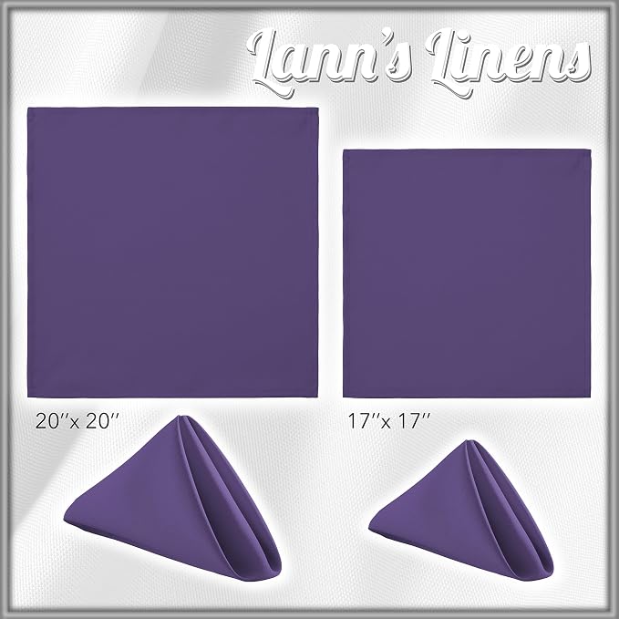 Lann's Linens Set of 144 Cloth Dinner Napkins, 17-inch Polyester Napkins - Image 8