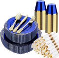 Bestluck 350PCS Blue Disposable Dinnerware by Bestluck
