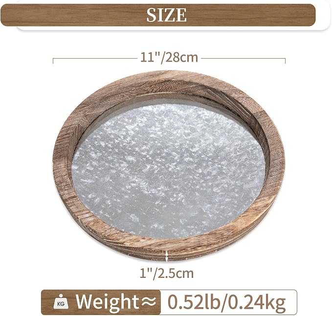 Hanobe Round Wood Candle Holder Trays, Coffee Table Decor - Image 4