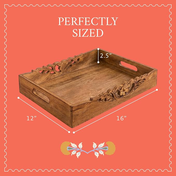 Orchid Mango Wood Serving Tray - Image 9