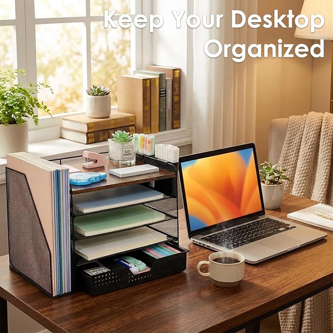 Desk Organizer, 5-Tier Desktop File Organizer - Image 6