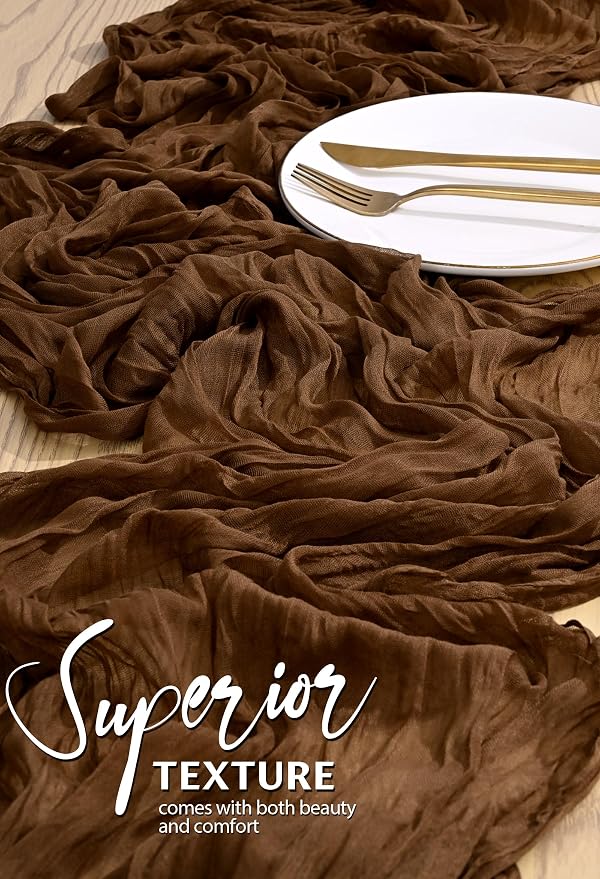 30 Pack Cheesecloth Table Runner 10FT Brown Table Runner Boho Gauze Cheese - Image 4