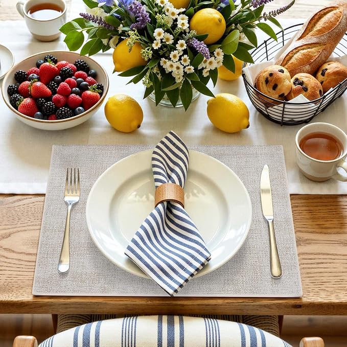 Faux Leather Heat Resistant Placemats 4 Packs, Waterproof Wipeable Dining PU - Image 8