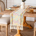 EMMTEEY Macrame Table Runner Boho Style 94 Inches Long, Hexagonal Colorful | by EMMTEEY