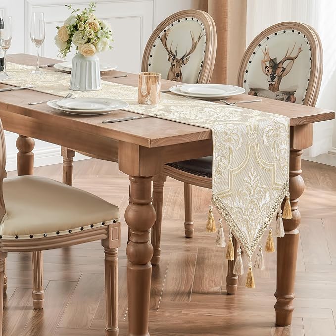 Loom and Mill Elegant Damask Jacquard Table Runner 13x90 inch - Image 6
