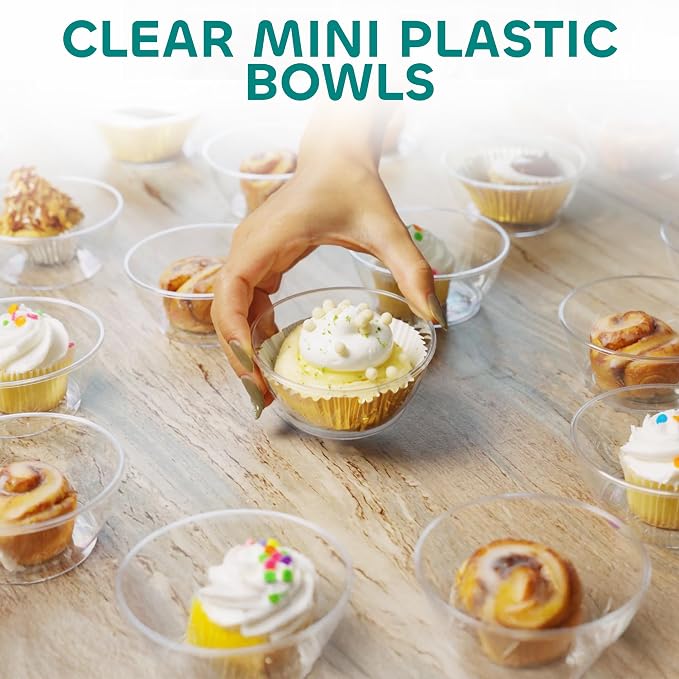 6 Oz Clear Mini Plastic Dessert Bowls Disposable Serving Bowls | Premium Hard - Image 6