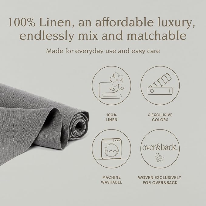 Over&Back 18x90 Washed 100% Linen Table Runner - Image 2
