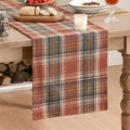 Artoid Mode Rust Farmhouse Plaid Fall Table Runner 13x72 Inch | Holiday Kitchen by ArtoidMode
