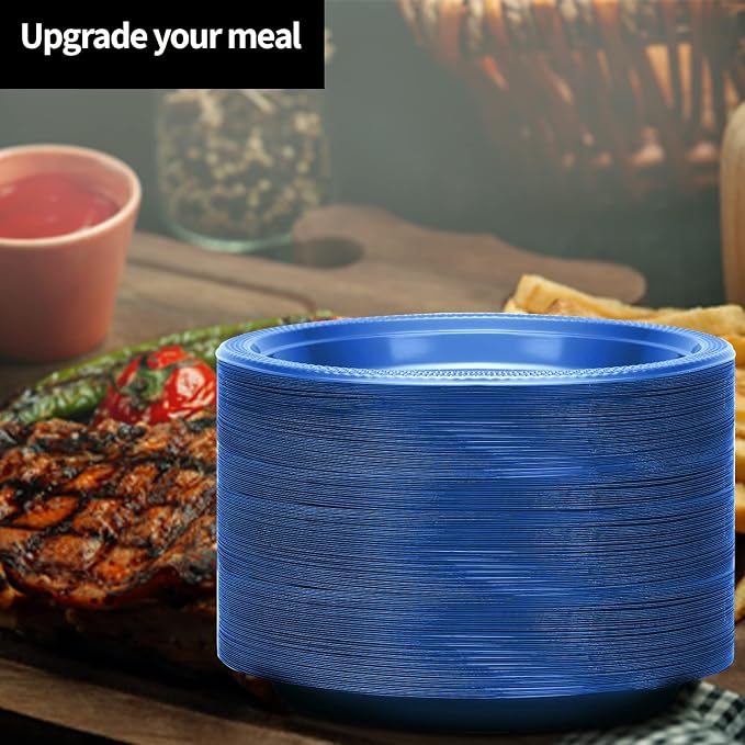 Blue Plastic Plates 9 Inch - Image 4