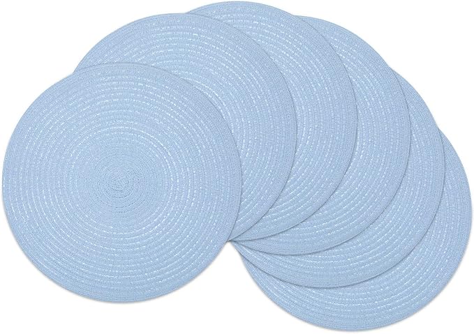 SHACOS Round Braided Placemats Set of 6 Round Table Mats by SHACOS