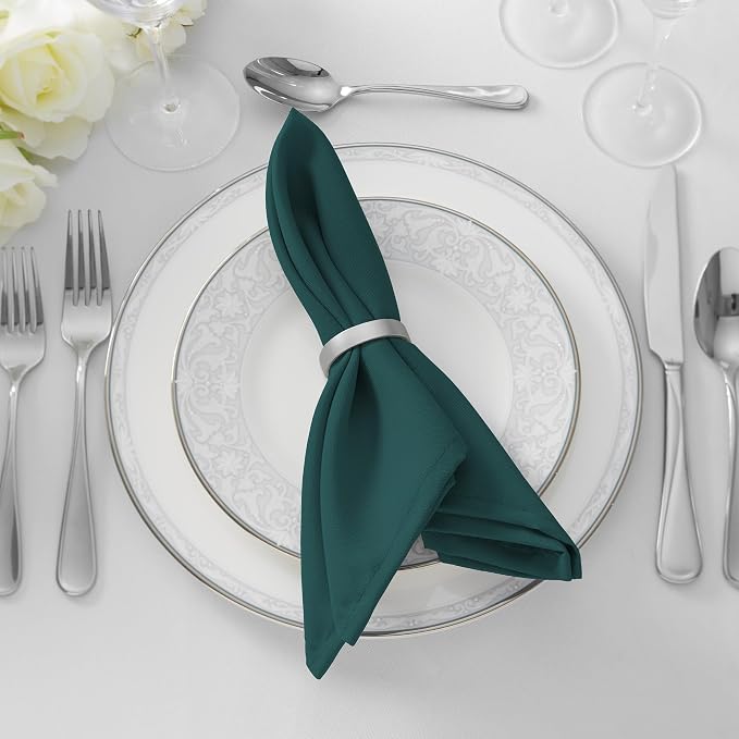 Lann's Linens Set of 12 Cloth Dinner Napkins, 20-inch Polyester Napkins - Image 5