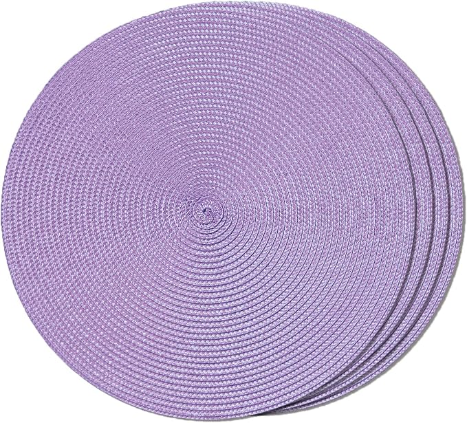 FunWheat Round Braided Placemats Set of 4 Table Mats by FunWheat