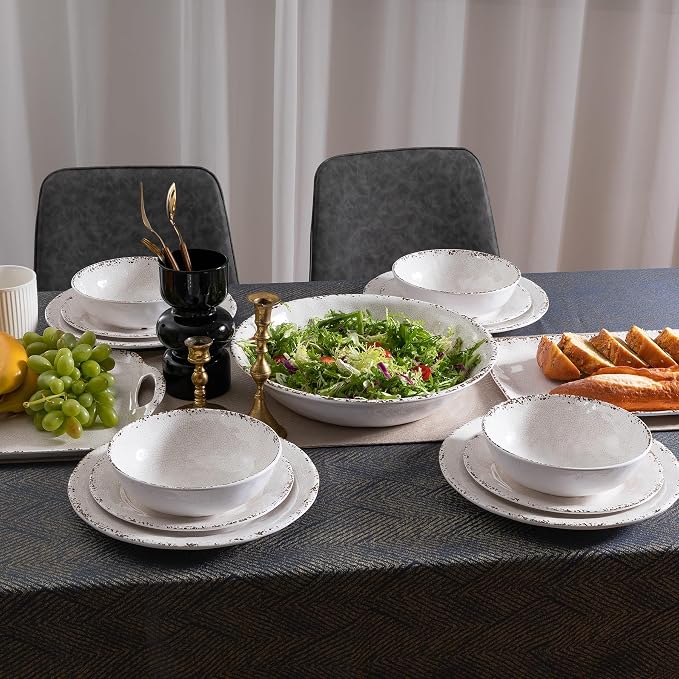 Melamine Large Serving Bowls Set of 2, 13.75" and 130 OZ Farmhouse BPA Free - Image 4