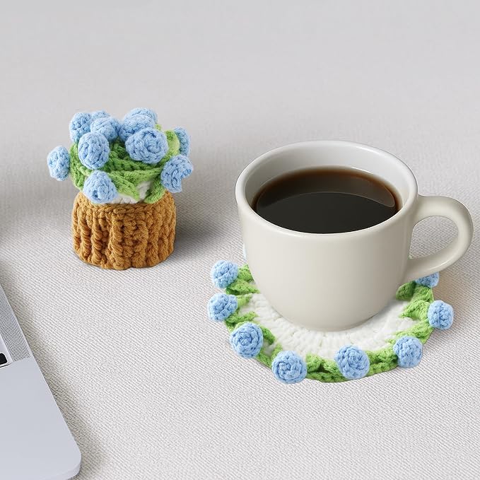 Crochet Flower Coasters, Handmade Bouquet Coasters - Image 6