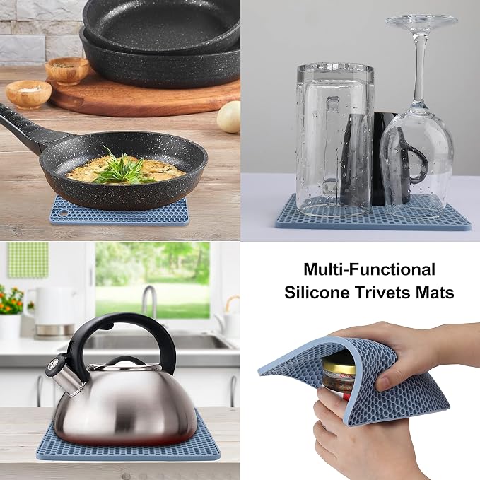 4 Pack Silicone Trivet Mat, Silicone Trivets - Image 3