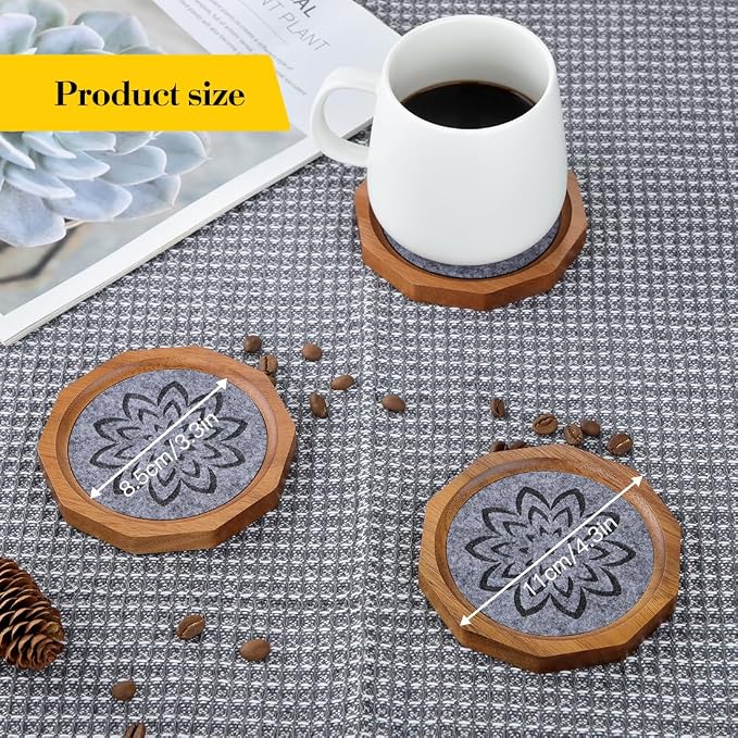 Wood Coasters for Drinks Absorbent - Image 7