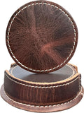 Leather Coasters for Drinks Set of 6 by RusticTown