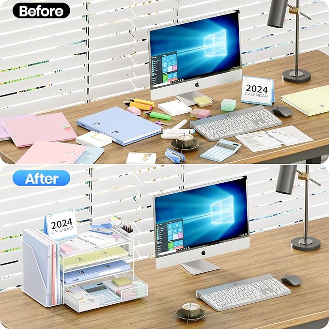 Desk Organizer, 4-Tier Desktop File Organizer - Image 5
