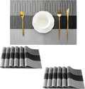 Leetaltree Grey with White Striped Placemats Set of 12 by Leetaltree-ArtatEveryTable