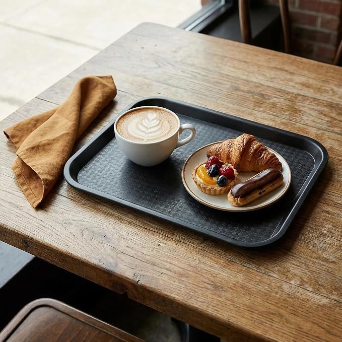 12 Pack Fast Food Tray, 13.7 x 10.5 Inch Plastic Restaurant Serving Tray - Image 4