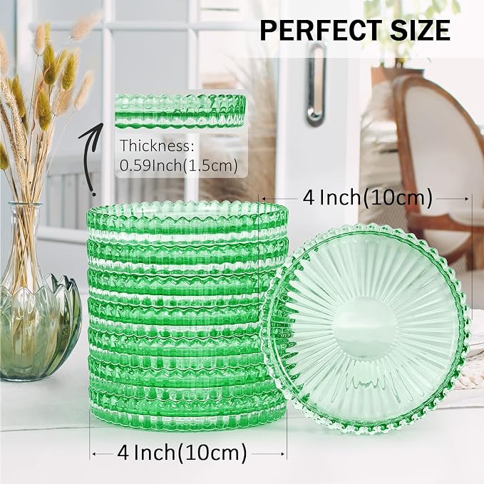 Modern Clear Glass Coasters Set of 8, Cute Coasters Table Mats - Image 2