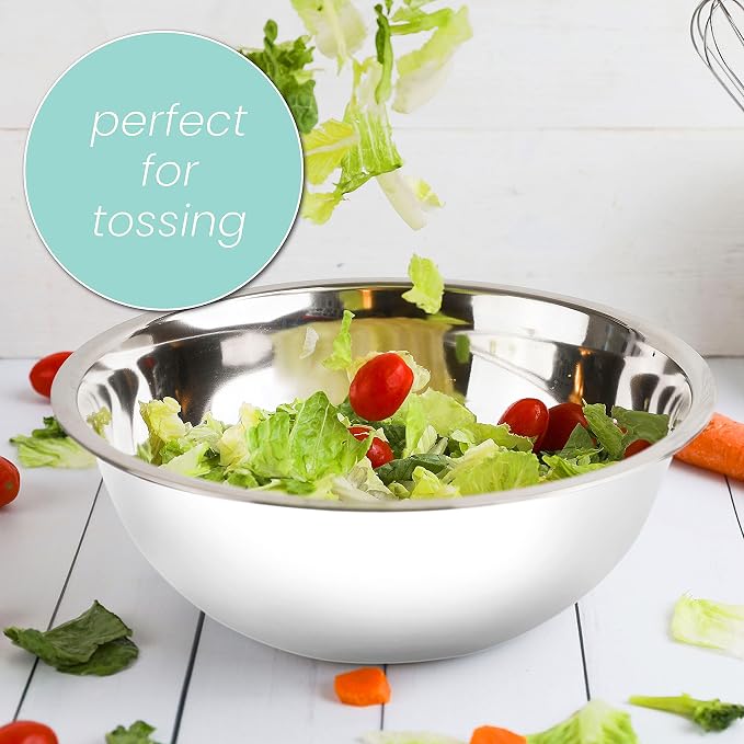 Stainless Steel Mixing Bowls Set, 5-Piece Meal Prep & Food Storage | .75 - Image 3