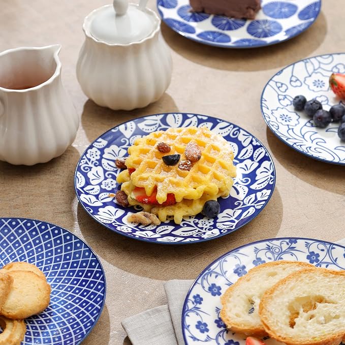 Selamica Ceramic Dessert Plates Set of 6, 6 Inch Appetizer Plates - Image 5
