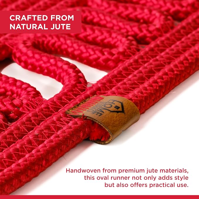 Oval Jute Table Runner | Woven Braided Dining Runner | Natural Textured Rattan - Image 5