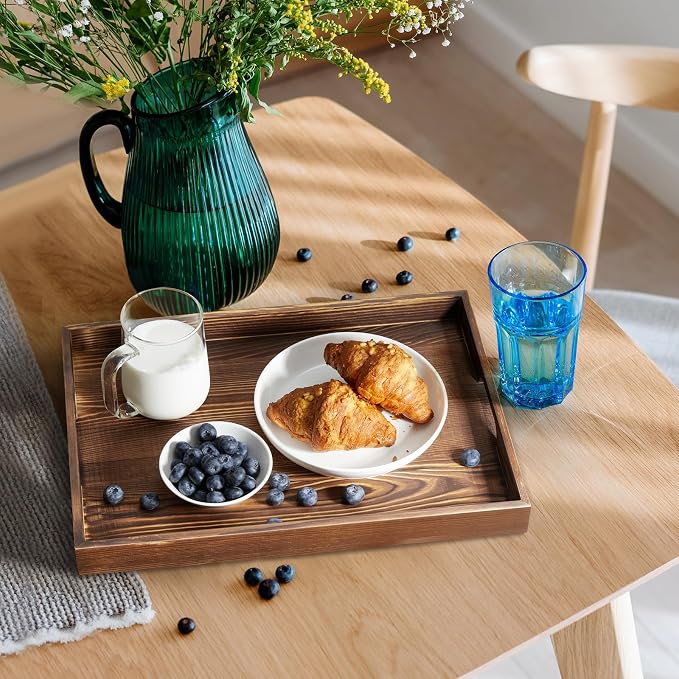 17 Inch Burnt Wood Serving Tray - Image 6