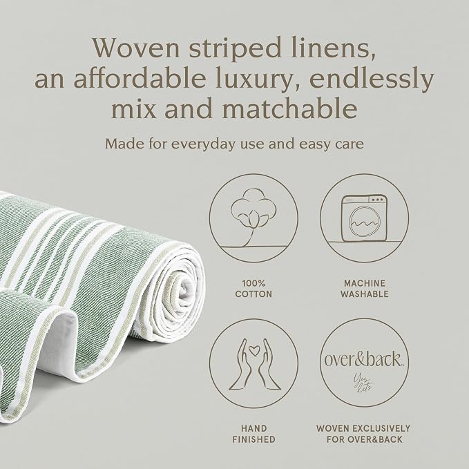 Over&Back 18x90 Woven Striped Table Runner - Image 2