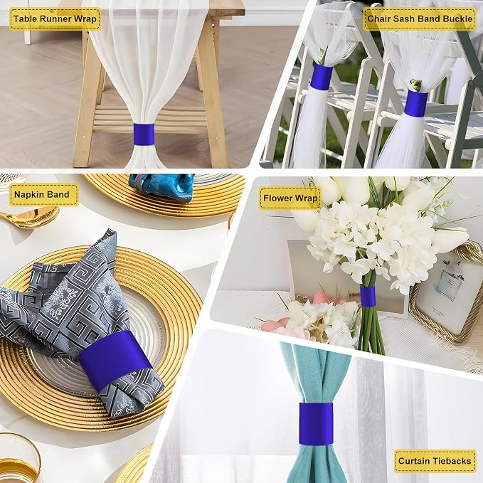 Holiday Parties Napkin Rings Set of 200, 2 Colors in 1, Reusable Adjustable - Image 2