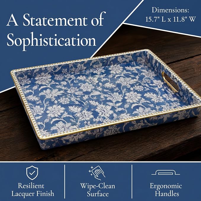 Rectangular Decorative Serving Tray - Image 6