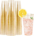 I00000 16 oz Gold Plastic Cups, 50 Pack Gold Glitter Plastic Cups Tumblers by I00000