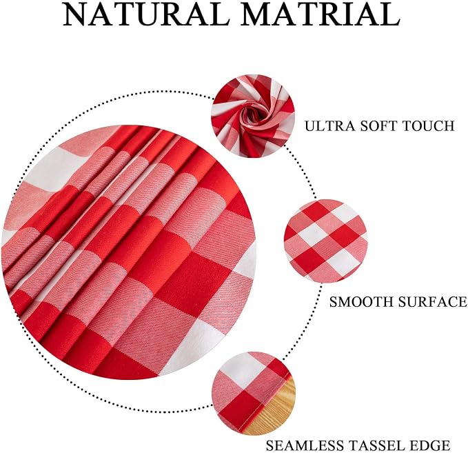 ShinyBeauty 6pcs Red & White Checked Table Runners 108 inches Long Classic - Image 7
