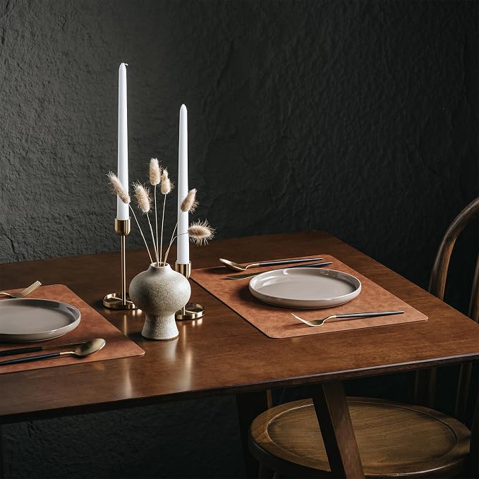 Placemats Set of 6, DOLOPL Reversible Dual-Color Faux Leather Place Mats - Image 4