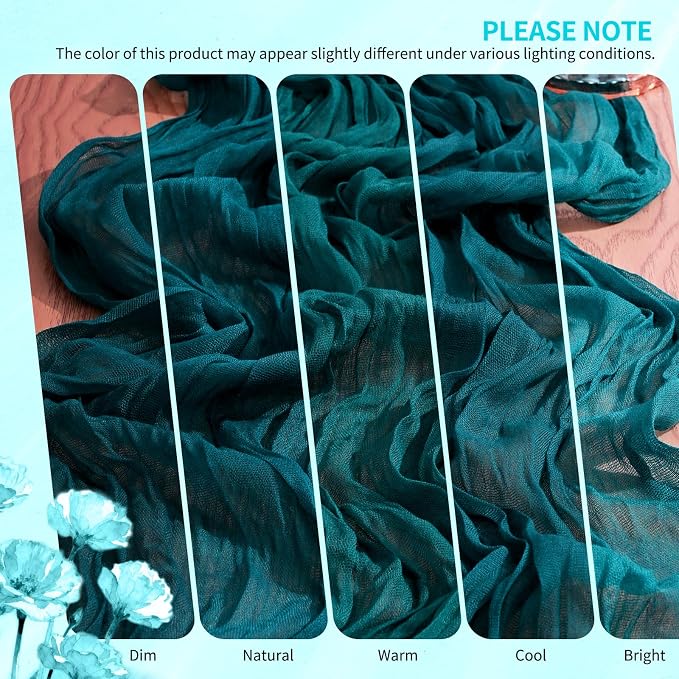 18 Pack Cheesecloth Table Runner 10FT Teal Table Runner Boho Gauze Cheese Cloth - Image 7