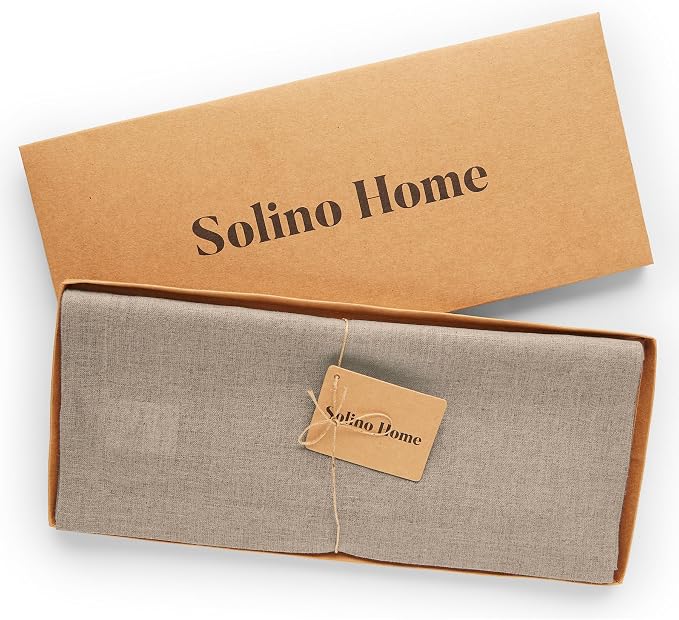 Solino Home 100% Pure Linen Table Runner Natural Long, Fete 14 x 144 in | Table - Image 5