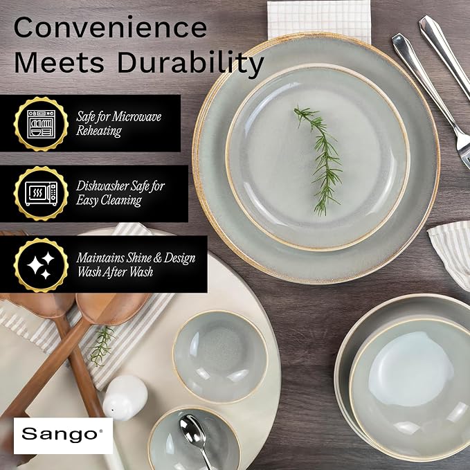 Sango 16-Piece Stoneware Dinnerware Set - Image 4